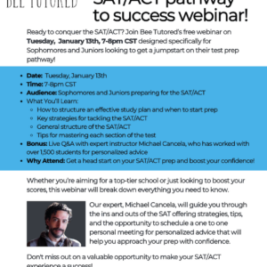 SAT/ACT Webinar with Michael Cancella: 1/13/26